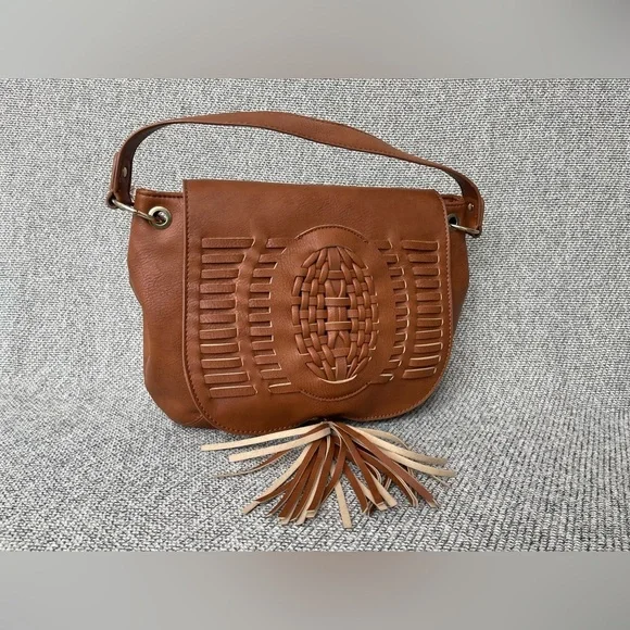 Dolce Vita Brown Crossbody Bag with Woven Design - Picture 14 of 16